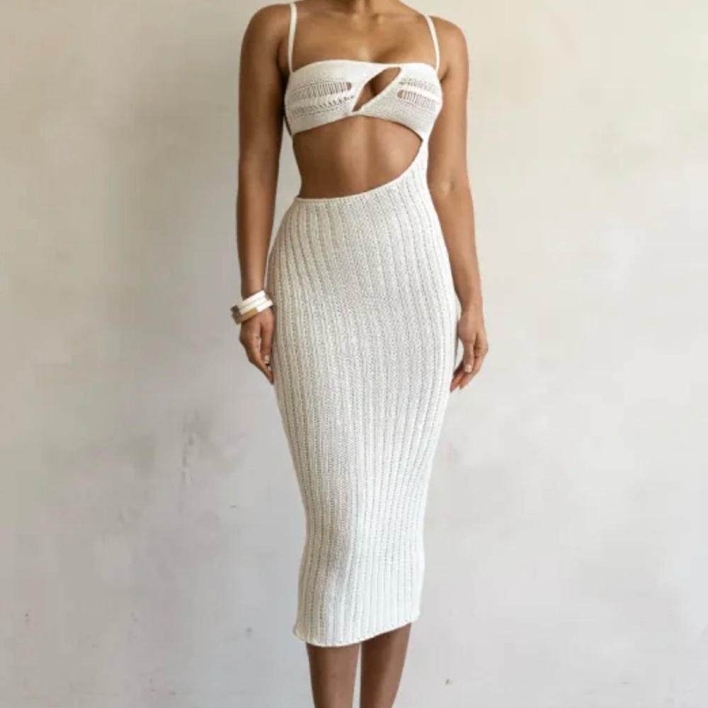 JLUXLABEL White Cutout Midi Dress
